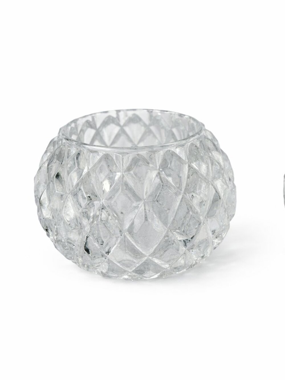 A Pair Of Partylite Rockport Crystal Votive Candel Holders W/Diamond Cut Pattern